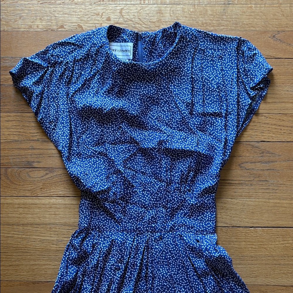 vintage Karin Steve’s blue flutter sleeve dress - Picture 2 of 4